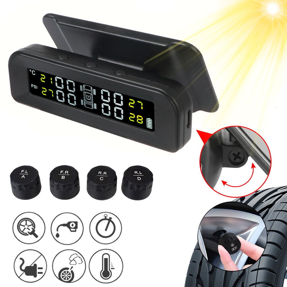 Ʈ ڵ  TMPS ڵ  溸, ¾籤 , Ÿ̾ з ͸ ý, LCD ÷, 4  ܺ 